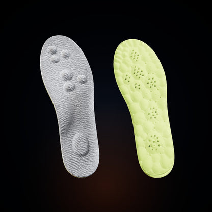 Solearo insoles, grey top and green 4D cloud foam base