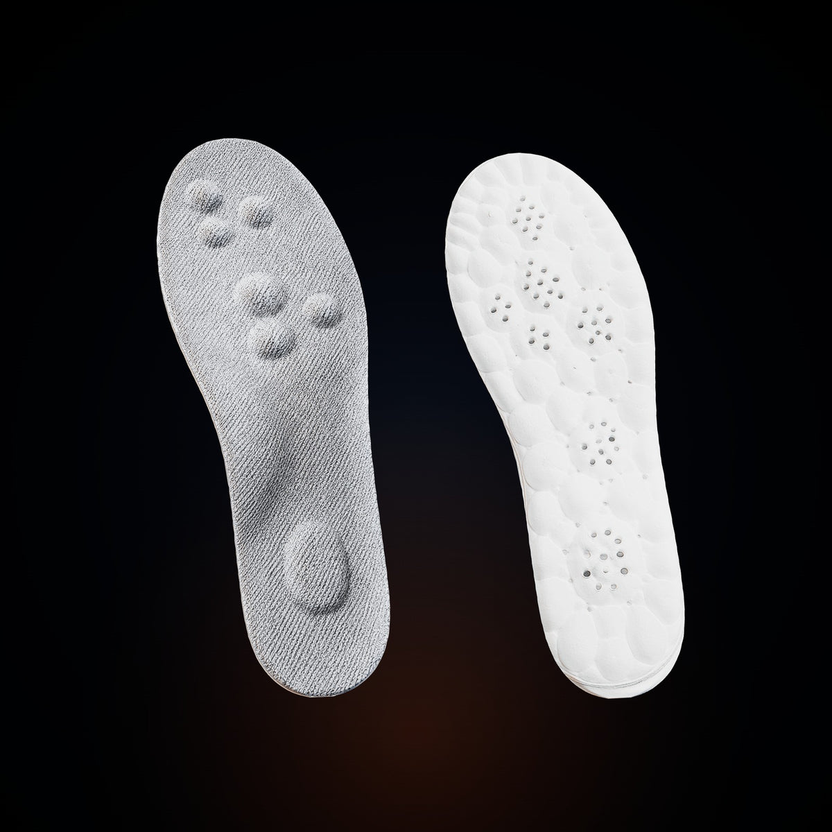 Solearo insoles, grey top and white 4D cloud foam base